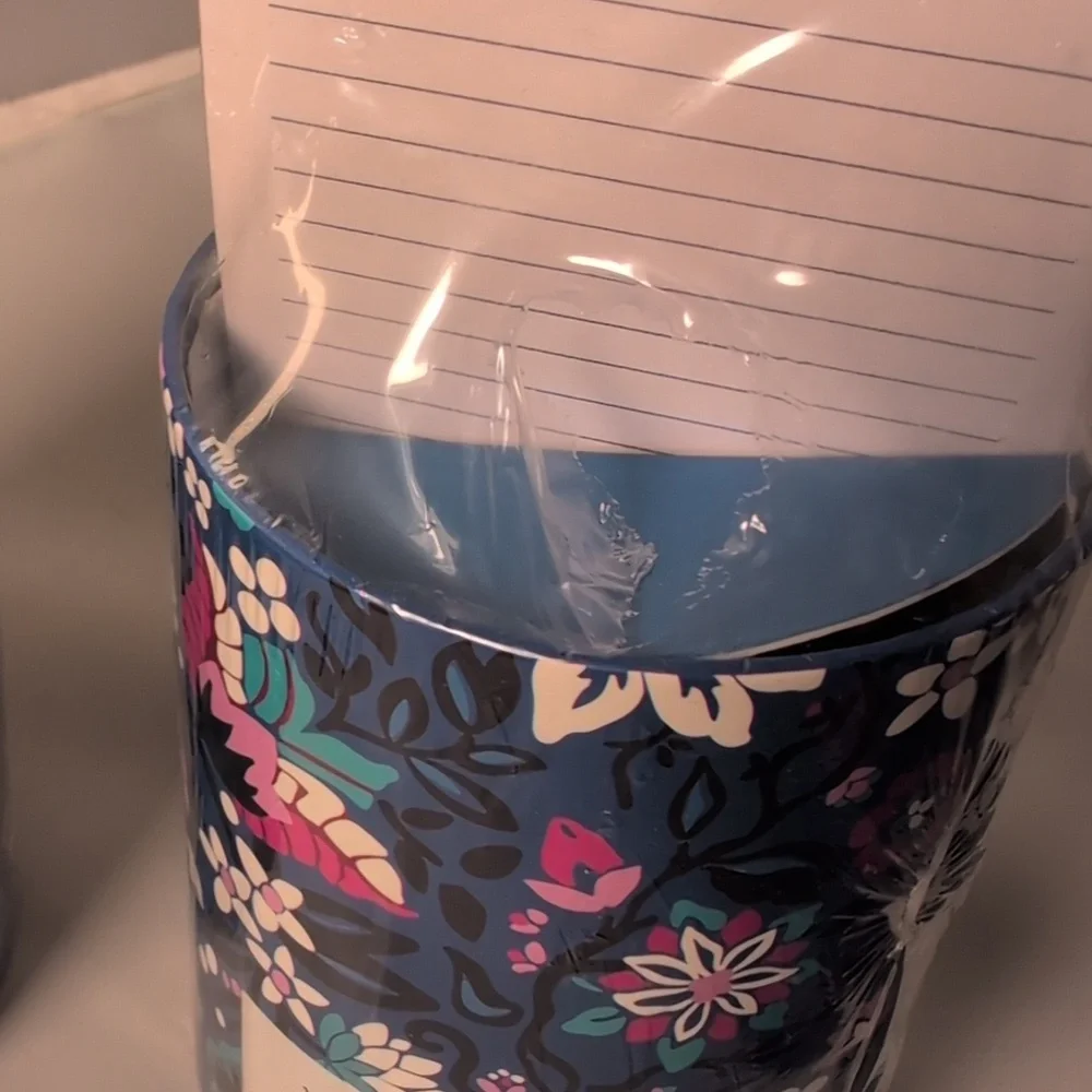 Vera Bradley X Staples Set of 3 Pen Cups & Magnetic Note Pad Sets in Bloom Berry